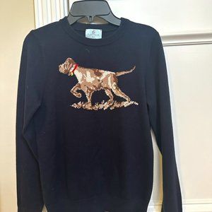 Classic Club: Navy hunting dog sweater; 10-12